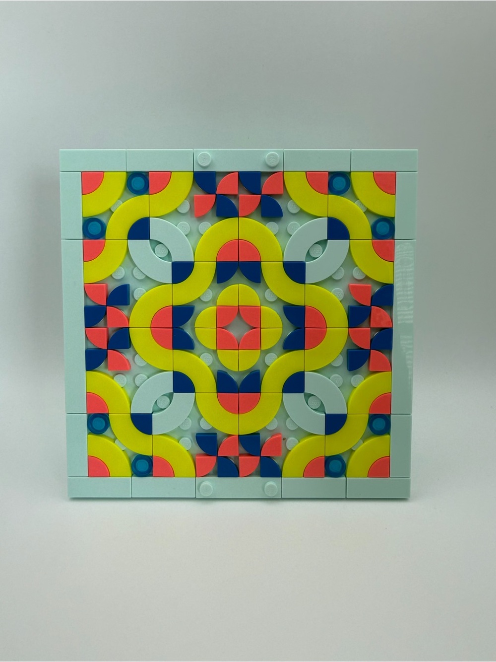 LEGO mosaic art piece "Neon Motif"